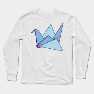 Paper Cranes passing through the Night blues Long Sleeve T-Shirt